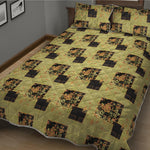 Vintage Flower Patchwork Pattern Print Quilt Bed Set