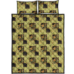 Vintage Flower Patchwork Pattern Print Quilt Bed Set