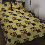 Vintage Flower Patchwork Pattern Print Quilt Bed Set