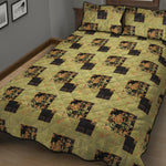 Vintage Flower Patchwork Pattern Print Quilt Bed Set