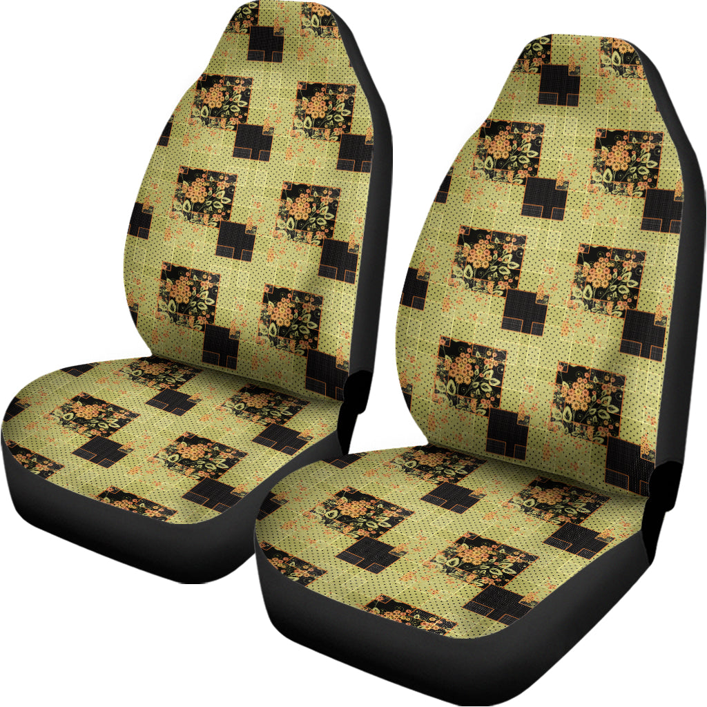 Vintage Flower Patchwork Pattern Print Universal Fit Car Seat Covers