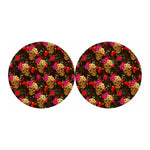 Vintage Flowers Skull Pattern Print Car Coasters