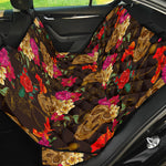 Vintage Flowers Skull Pattern Print Pet Car Back Seat Cover
