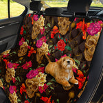 Vintage Flowers Skull Pattern Print Pet Car Back Seat Cover