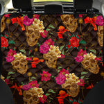Vintage Flowers Skull Pattern Print Pet Car Back Seat Cover