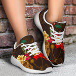 Vintage Flowers Skull Pattern Print Sport Shoes GearFrost