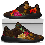 Vintage Flowers Skull Pattern Print Sport Shoes GearFrost