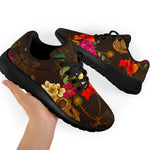 Vintage Flowers Skull Pattern Print Sport Shoes GearFrost