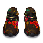 Vintage Flowers Skull Pattern Print Sport Shoes GearFrost