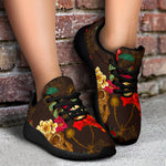 Vintage Flowers Skull Pattern Print Sport Shoes GearFrost