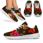 Vintage Flowers Skull Pattern Print Sport Shoes GearFrost