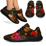 Vintage Flowers Skull Pattern Print Sport Shoes GearFrost