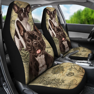 Vintage French Bulldog Universal Fit Car Seat Covers GearFrost