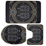Vintage Gemini Zodiac Sign Print 3 Piece Bath Mat Set