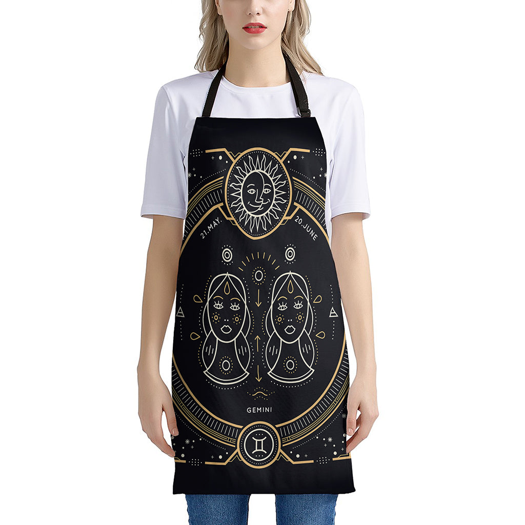 Vintage Gemini Zodiac Sign Print Apron