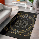 Vintage Gemini Zodiac Sign Print Area Rug