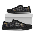 Vintage Gemini Zodiac Sign Print Black Low Top Sneakers