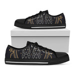 Vintage Gemini Zodiac Sign Print Black Low Top Shoes 