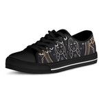 Vintage Gemini Zodiac Sign Print Black Low Top Shoes 