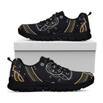 Vintage Gemini Zodiac Sign Print Black Sneakers