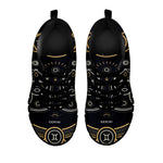 Vintage Gemini Zodiac Sign Print Black Sneakers