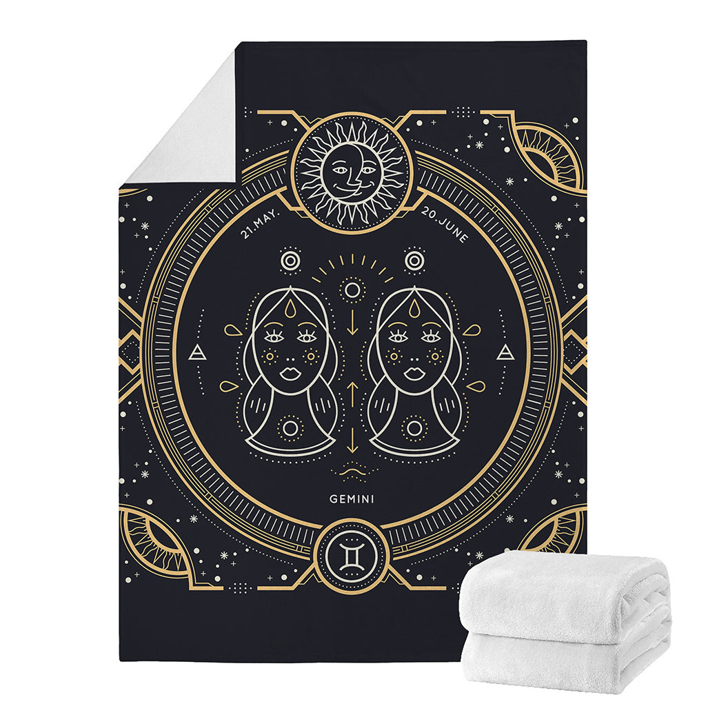 Vintage Gemini Zodiac Sign Print Blanket