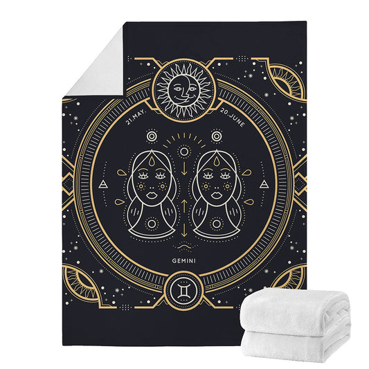 Vintage Gemini Zodiac Sign Print Blanket