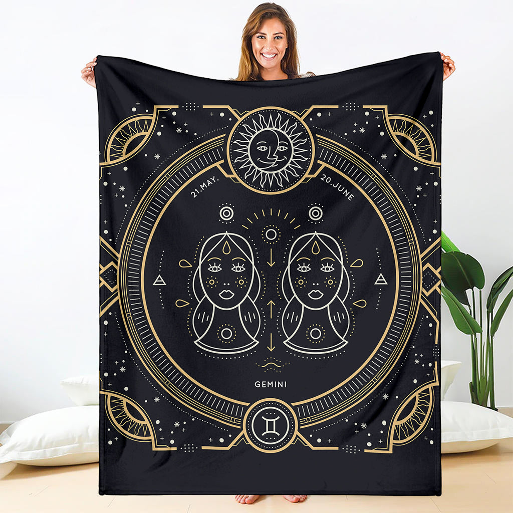 Vintage Gemini Zodiac Sign Print Blanket