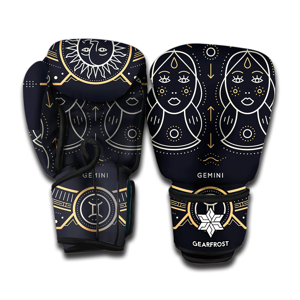 Vintage Gemini Zodiac Sign Print Boxing Gloves