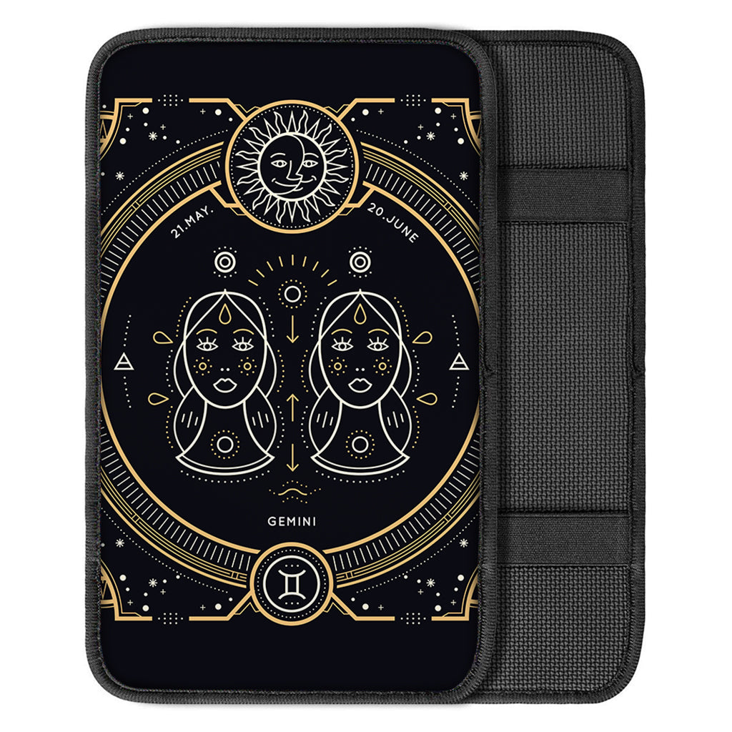 Vintage Gemini Zodiac Sign Print Car Center Console Cover