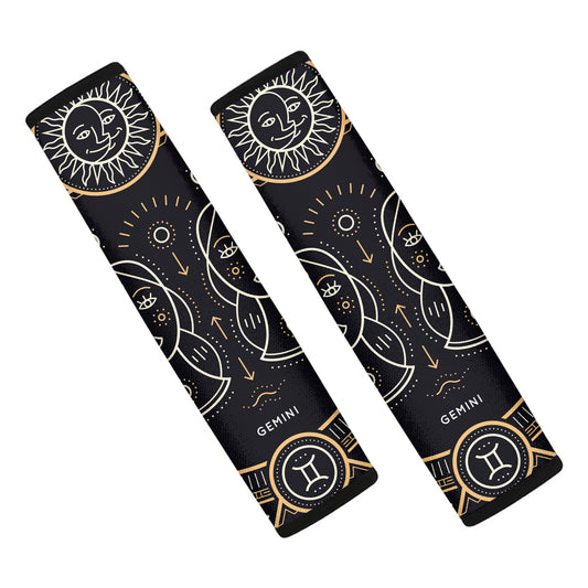 Vintage Gemini Zodiac Sign Print Car Seat Belt Covers