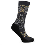 Vintage Gemini Zodiac Sign Print Crew Socks