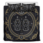 Vintage Gemini Zodiac Sign Print Duvet Cover Bedding Set