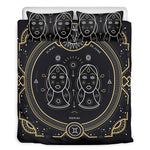 Vintage Gemini Zodiac Sign Print Duvet Cover Bedding Set
