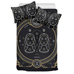 Vintage Gemini Zodiac Sign Print Duvet Cover Bedding Set