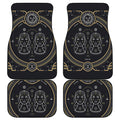 Vintage Gemini Zodiac Sign Print Front and Back Car Floor Mats