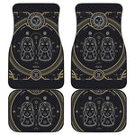 Vintage Gemini Zodiac Sign Print Front and Back Car Floor Mats