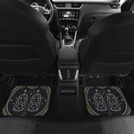 Vintage Gemini Zodiac Sign Print Front and Back Car Floor Mats