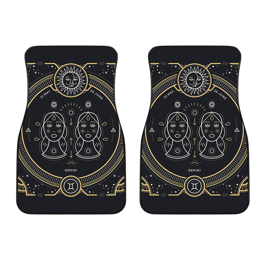 Vintage Gemini Zodiac Sign Print Front Car Floor Mats