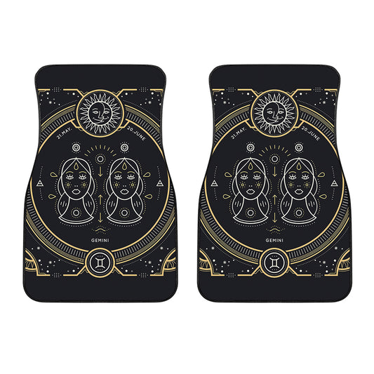 Vintage Gemini Zodiac Sign Print Front Car Floor Mats