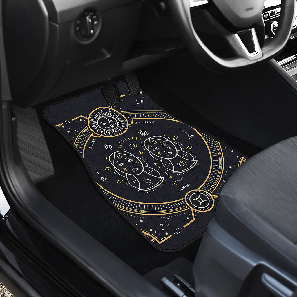 Vintage Gemini Zodiac Sign Print Front Car Floor Mats