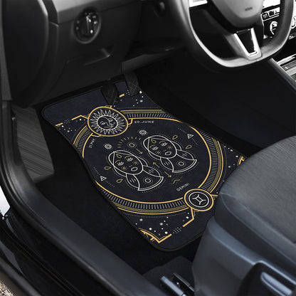 Vintage Gemini Zodiac Sign Print Front Car Floor Mats