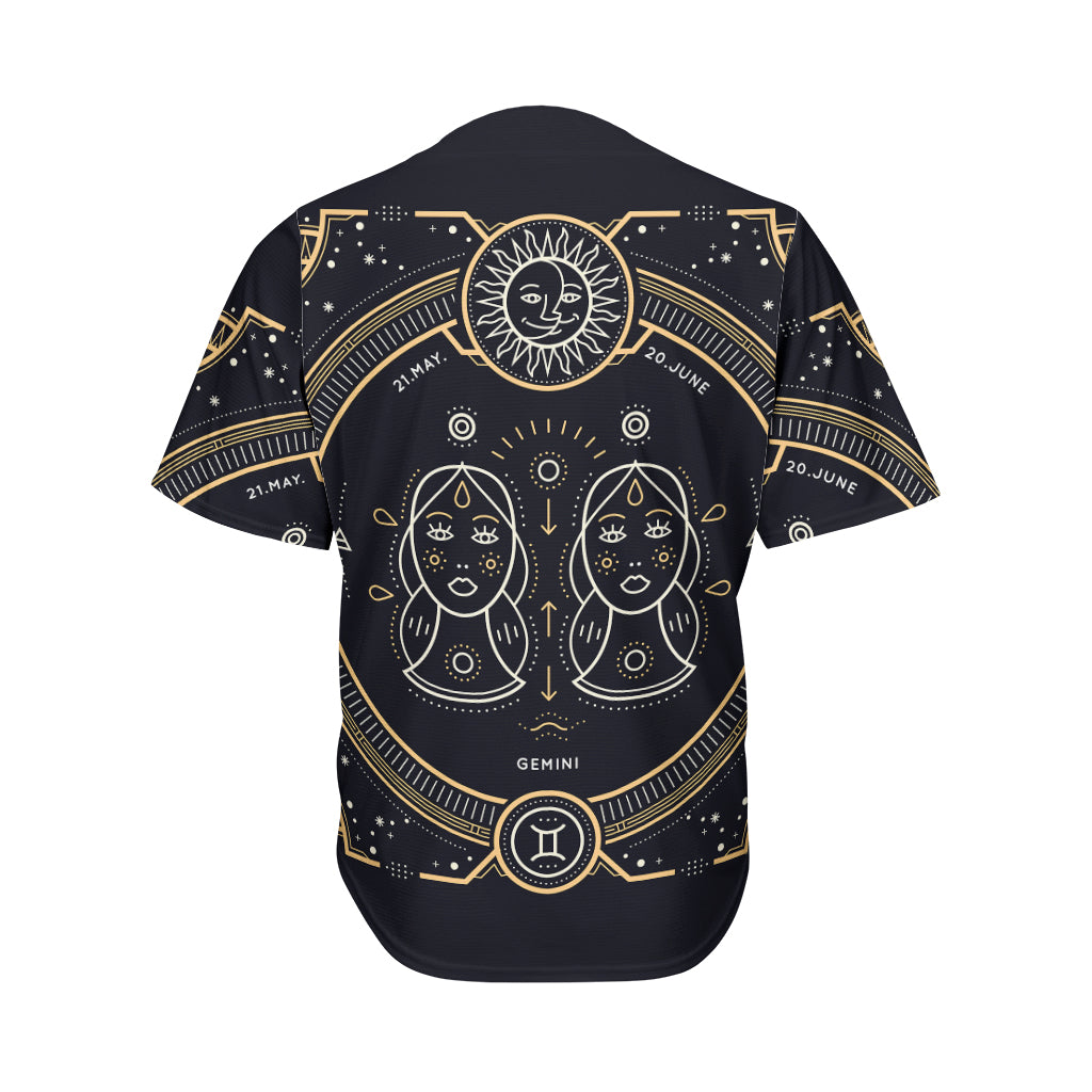 Vintage Gemini Zodiac Sign Print Men's Baseball Jersey