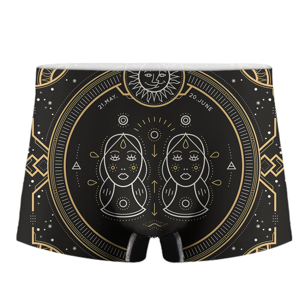 Vintage Gemini Zodiac Sign Print Men's Boxer Briefs