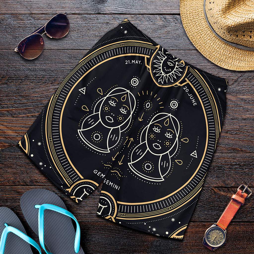 Vintage Gemini Zodiac Sign Print Men's Shorts