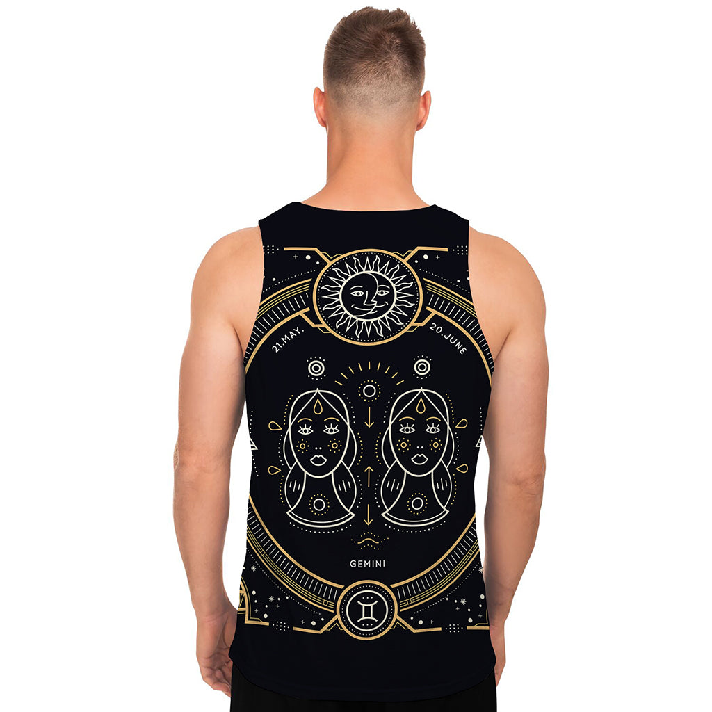 Vintage Gemini Zodiac Sign Print Men's Tank Top