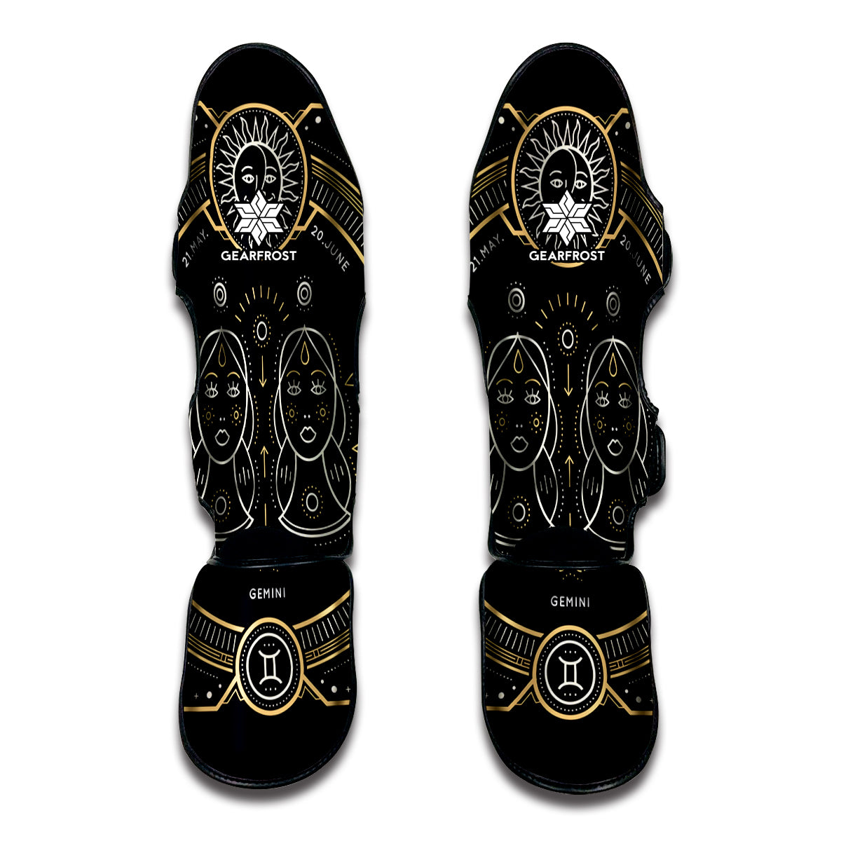 Vintage Gemini Zodiac Sign Print Muay Thai Shin Guard