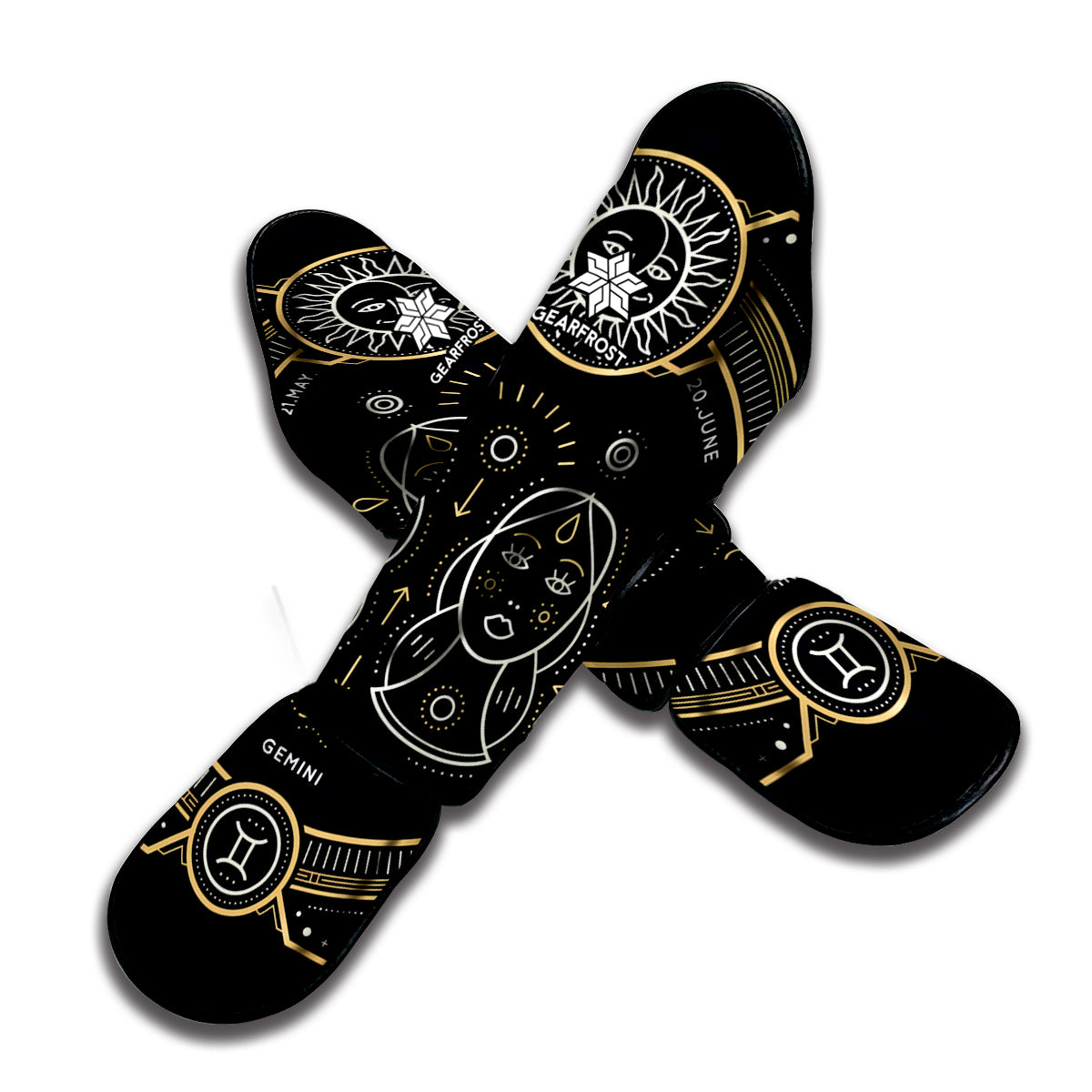 Vintage Gemini Zodiac Sign Print Muay Thai Shin Guard