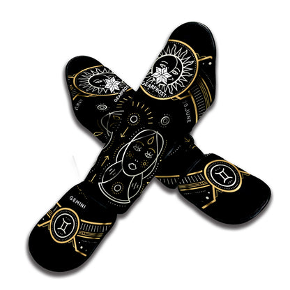 Vintage Gemini Zodiac Sign Print Muay Thai Shin Guard