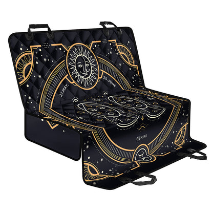 Vintage Gemini Zodiac Sign Print Pet Car Back Seat Cover